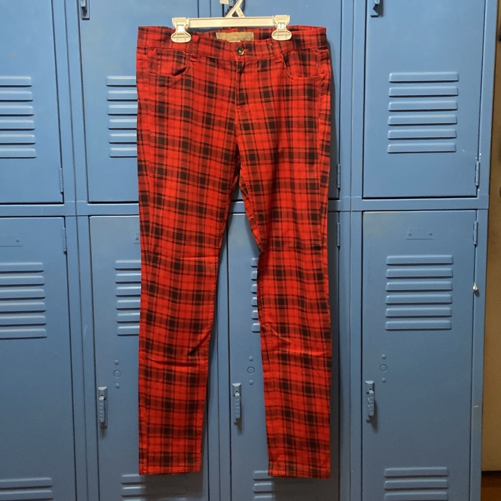 Skinny Plaid Pants